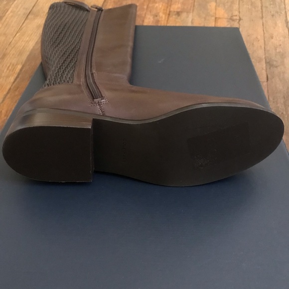Cole Haan Simona Brown Leather Riding Boots - Picture 3 of 8